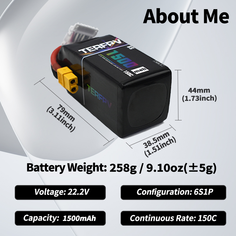 Baterai Lipo TERFPV 6S 22.2V 1 - Drone Rcs ulasan dan harga