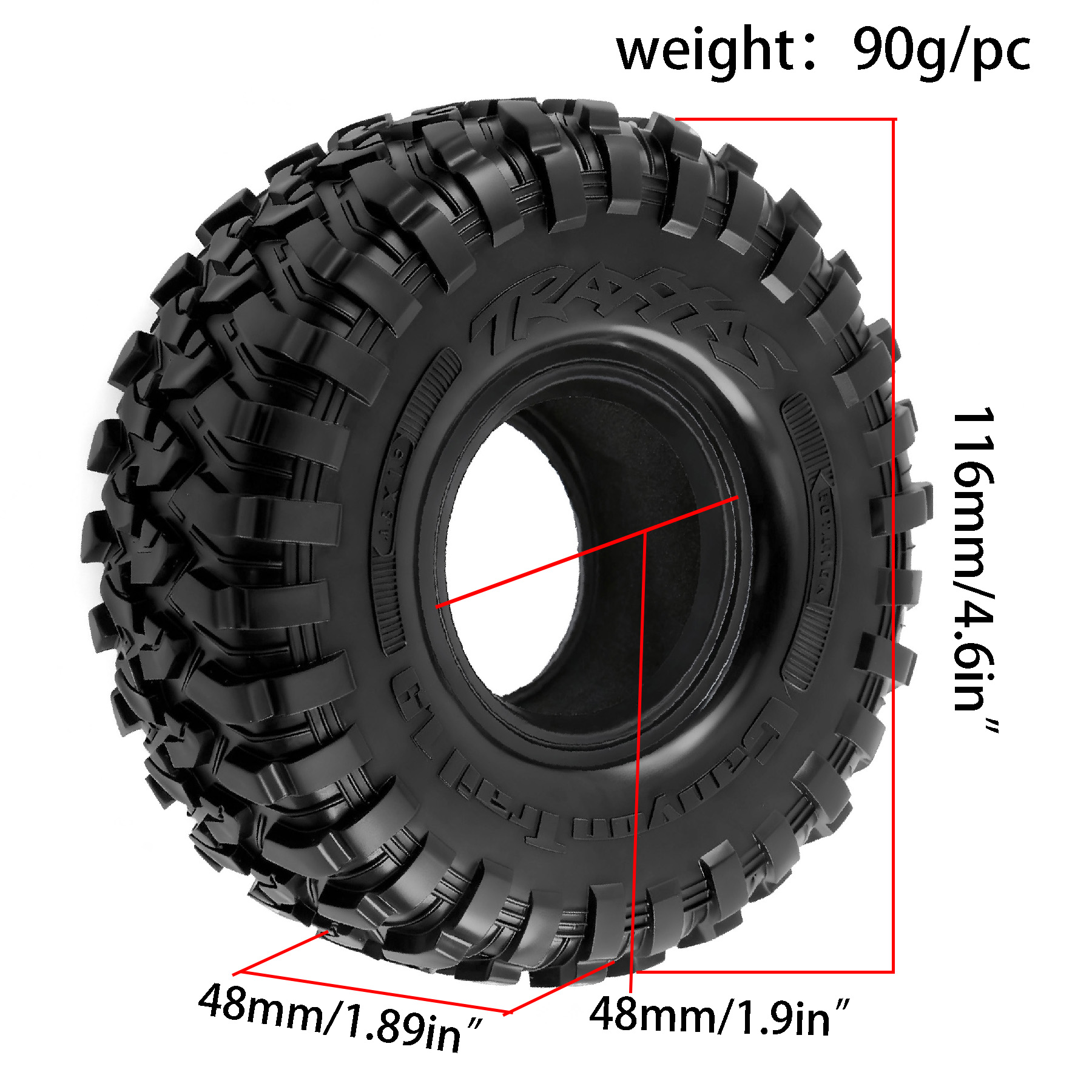 Ban Karet RC 116MM 1.9 inci un - Rc Rock Crawler ulasan dan harga