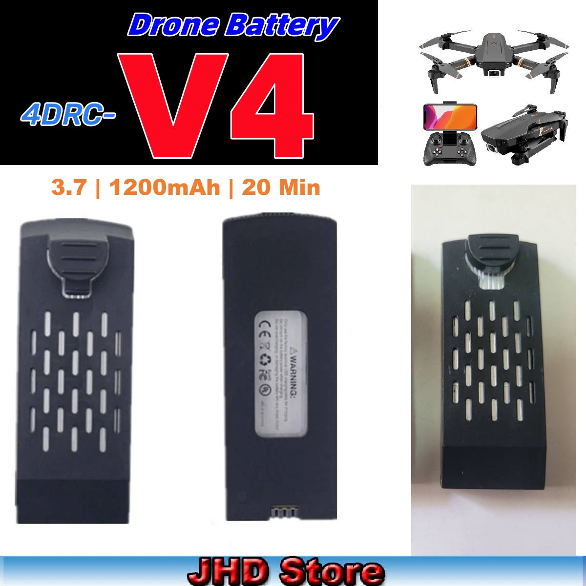 JHD Bateria 4DRC V4 baterai 3. - Drone Rc V4 ulasan dan harga