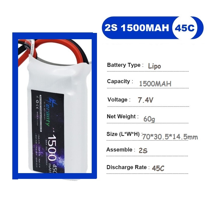 2 buah 7.4V Lipo 2S baterai 15 - Drone Rcs ulasan dan harga