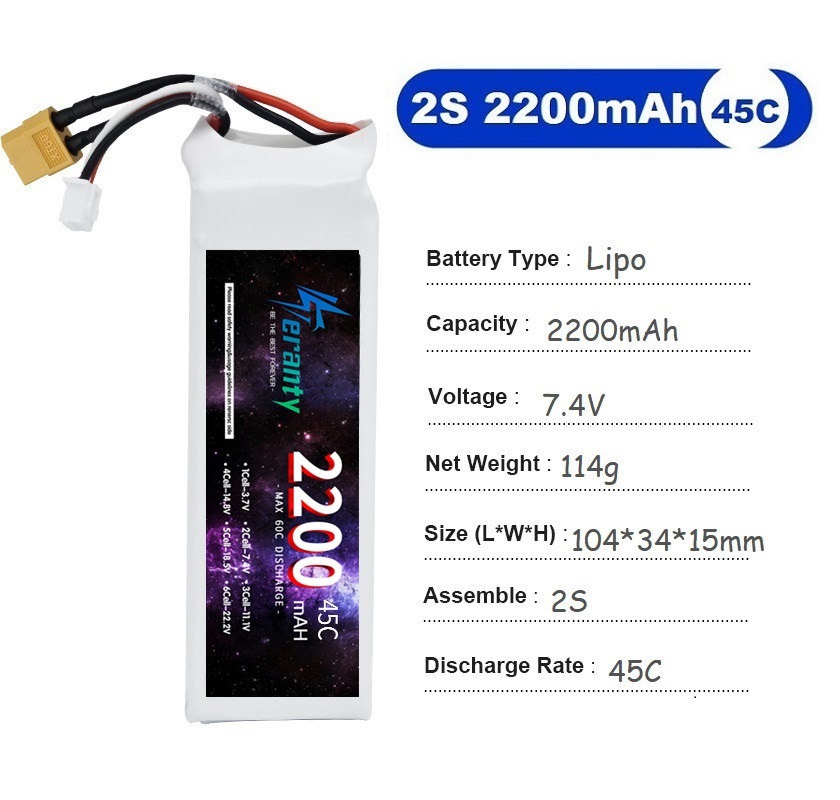 2 buah 7.4V Lipo 2S baterai 15 - Drone Rcs ulasan dan harga